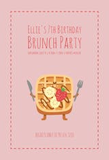 Food Fun Waffle - Invitación de Cumpleaños